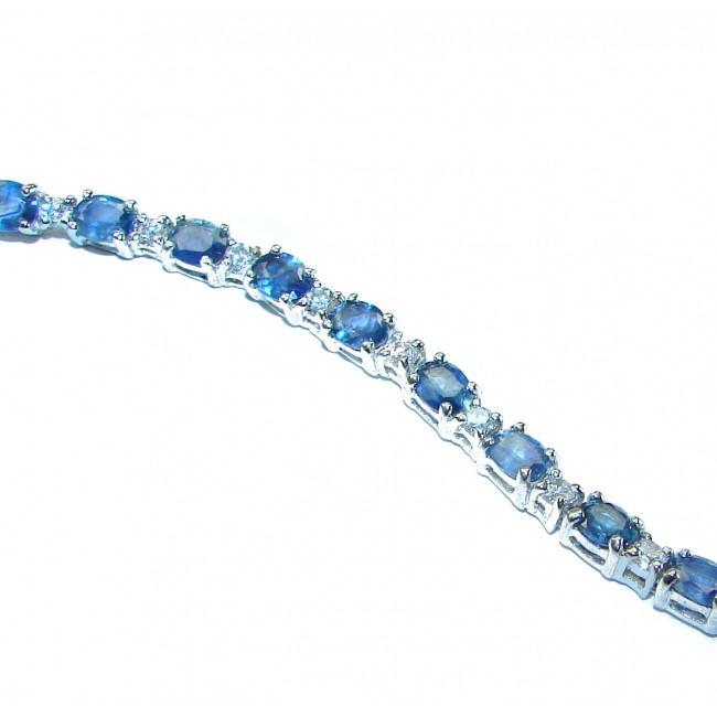 Luxurious natural Sapphire .925 Sterling Silver handcrafted Bracelet