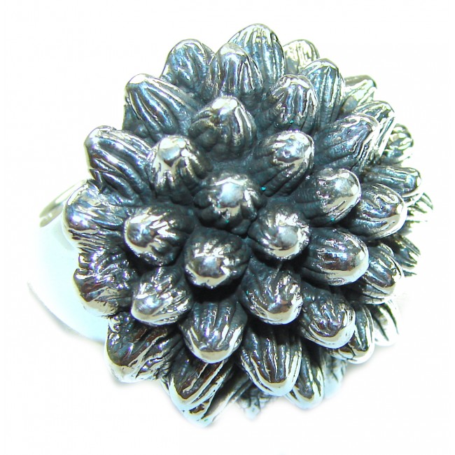 Large Flower Bali made .925 Sterling Silver handcrafted Ring s. 6