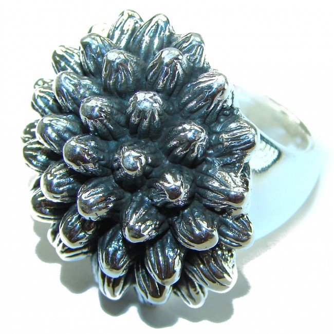 Large Flower Bali made .925 Sterling Silver handcrafted Ring s. 6