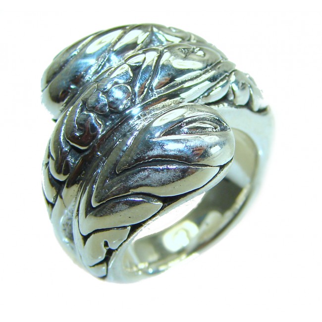 Large Bali made .925 Sterling Silver handcrafted Ring s. 7