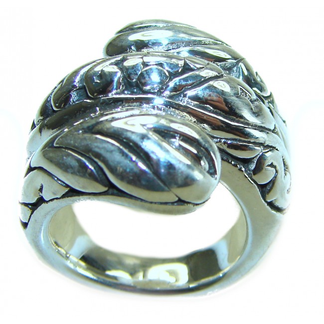 Large Bali made .925 Sterling Silver handcrafted Ring s. 7