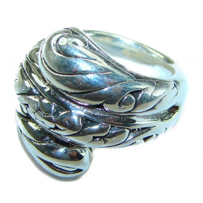 Large Bali made .925 Sterling Silver handcrafted Ring s. 7