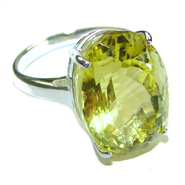 Authentic Citrine .925 Sterling Silver handmade Cocktail Ring s. 8