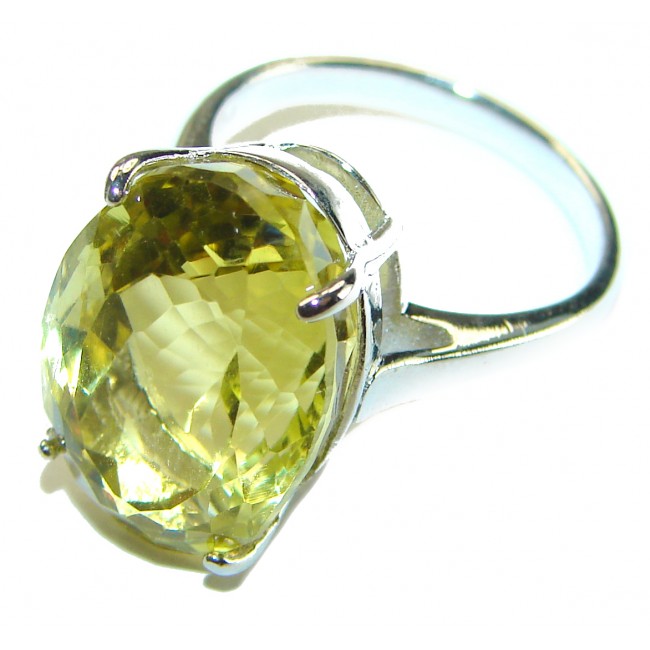 Authentic Citrine .925 Sterling Silver handmade Cocktail Ring s. 8