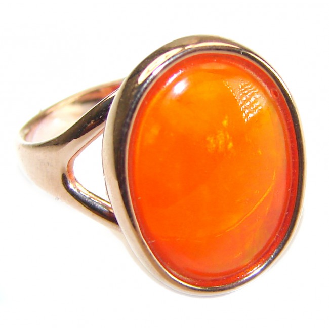 Golden Galaxy Ethiopian Opal 18K Rose Gold over .925 Sterling Silver handcrafted Ring size 6 1/4