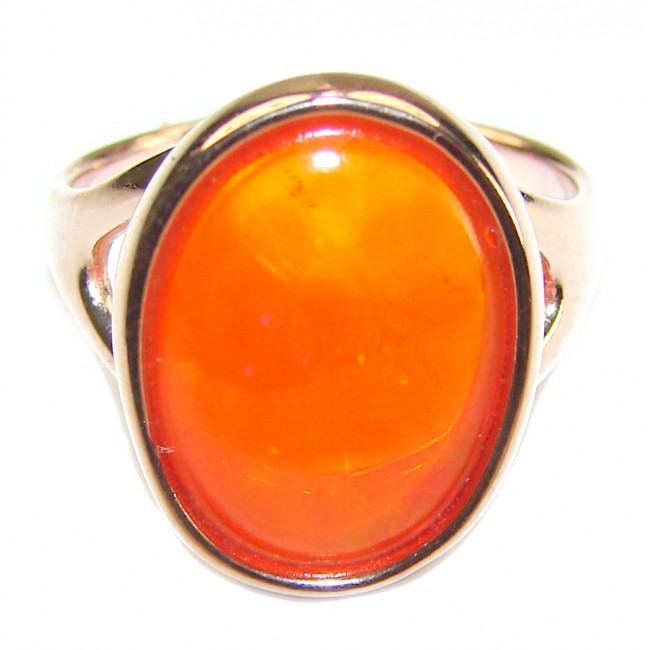 Golden Galaxy Ethiopian Opal 18K Rose Gold over .925 Sterling Silver handcrafted Ring size 6 1/4