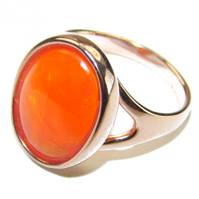 Golden Galaxy Ethiopian Opal 18K Rose Gold over .925 Sterling Silver handcrafted Ring size 6 1/4