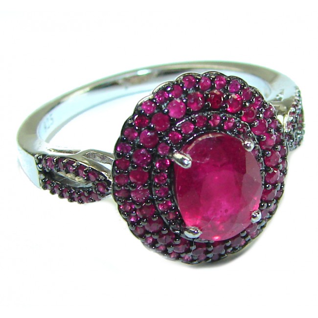 Art Decor quality unique Ruby .925 Sterling Silver handcrafted Ring size 8