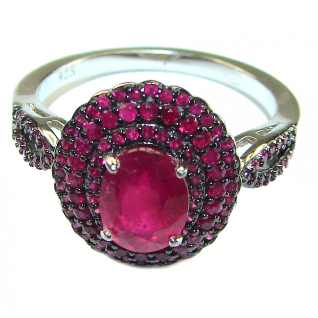 Art Decor quality unique Ruby .925 Sterling Silver handcrafted Ring size 8