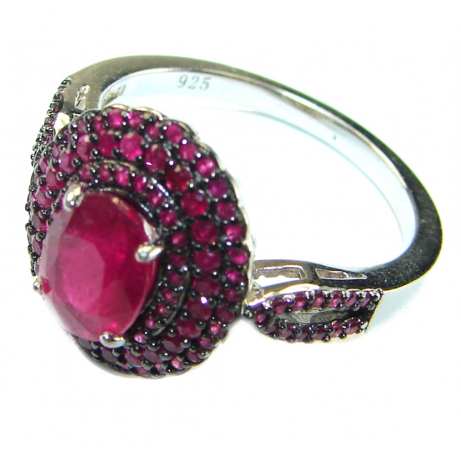 Art Decor quality unique Ruby .925 Sterling Silver handcrafted Ring size 8