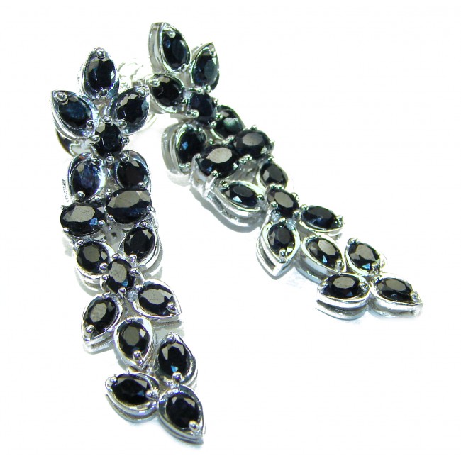 Authentic Sapphire .925 Sterling Silver Large Statement earrings