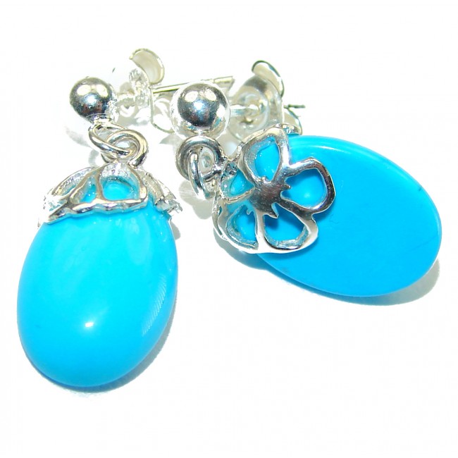 Blue Turquoise .925 Sterling Silver earrings