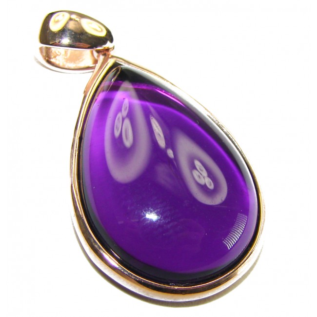 Vintage Design Amethyst 14K Rose Gold over .925 Sterling Silver handcrafted Pendant