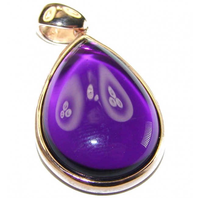 Vintage Design Amethyst 14K Rose Gold over .925 Sterling Silver handcrafted Pendant