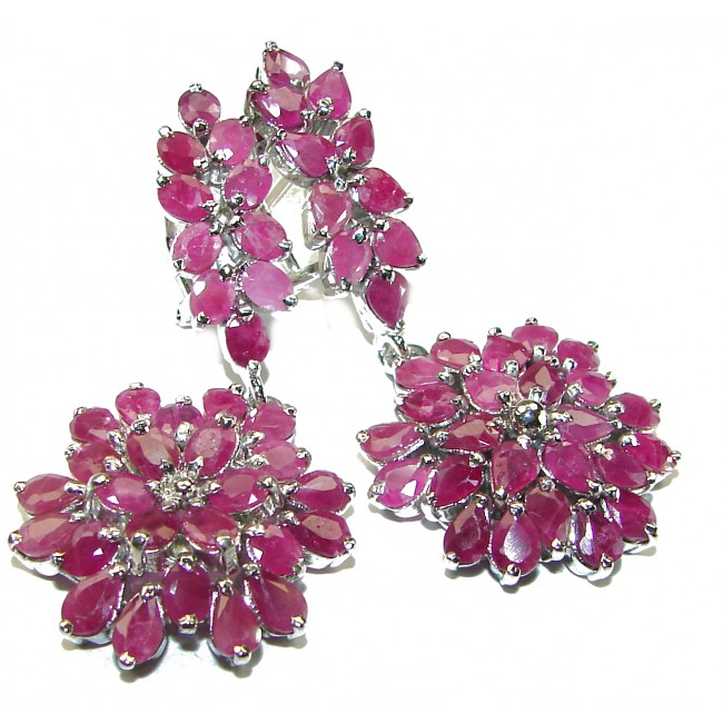 Carmen Lucia natural Ruby .925 Sterling Silver handcrafted Statement earrings