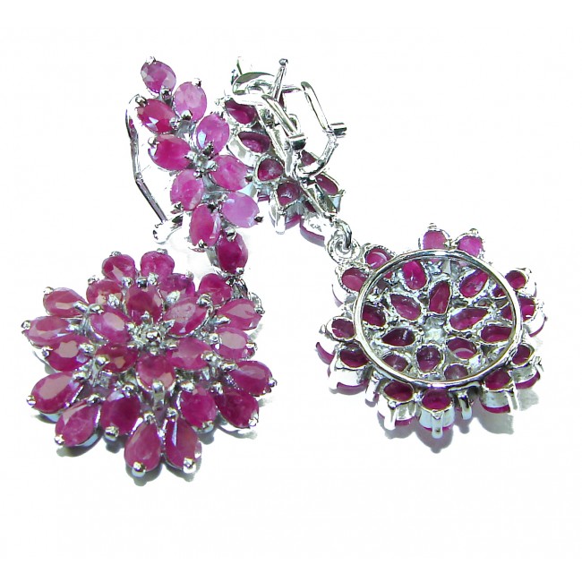 Carmen Lucia natural Ruby .925 Sterling Silver handcrafted Statement earrings