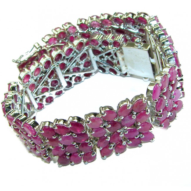 Carmen Lucia natural Ruby .925 Sterling Silver handmade Statement Bracelet