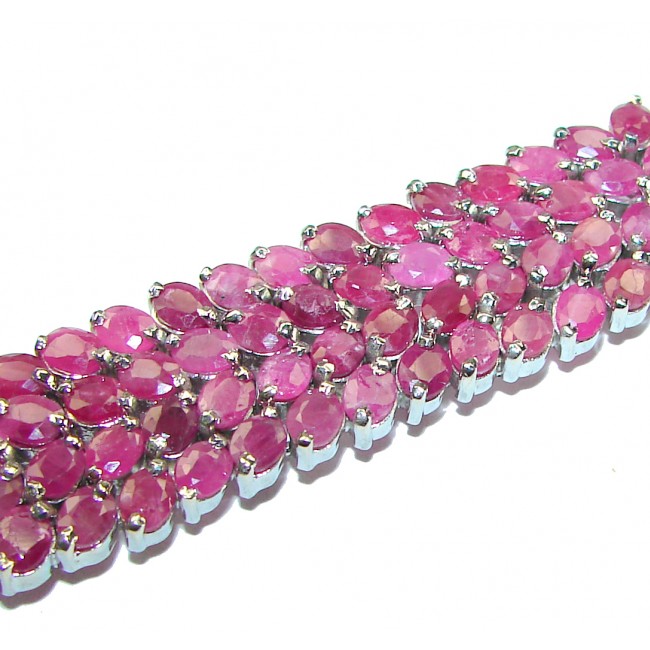 Carmen Lucia natural Ruby .925 Sterling Silver handmade Statement Bracelet