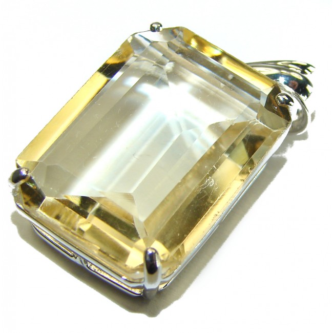 15.3 carat Lemon Quartz .925 Sterling Silver handcrafted pendant