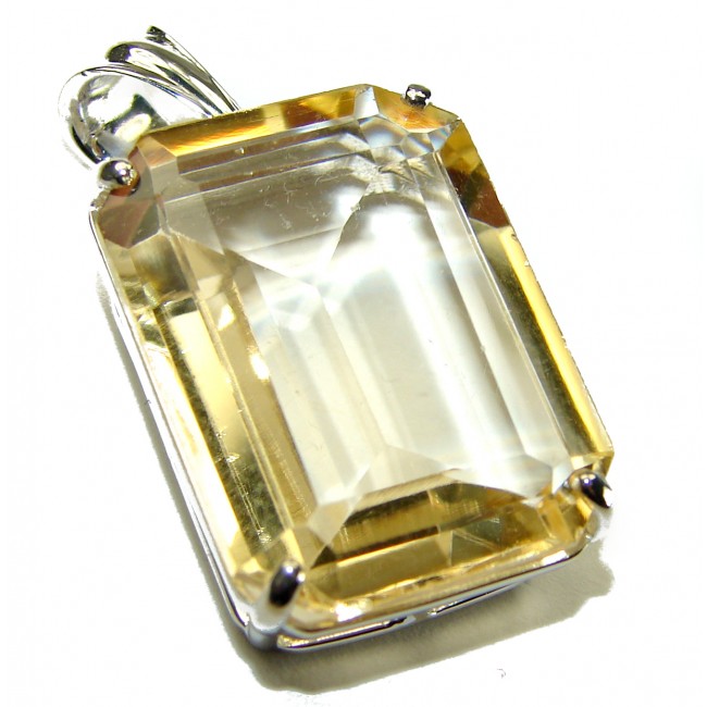 15.3 carat Lemon Quartz .925 Sterling Silver handcrafted pendant