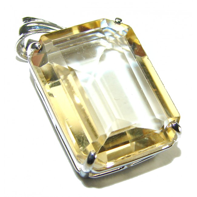 15.3 carat Lemon Quartz .925 Sterling Silver handcrafted pendant