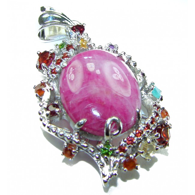 Authentic Ruby Emerald .925 Sterling Silver handcrafted Pendant