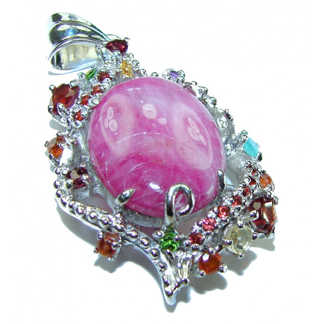 Authentic Ruby Emerald .925 Sterling Silver handcrafted Pendant