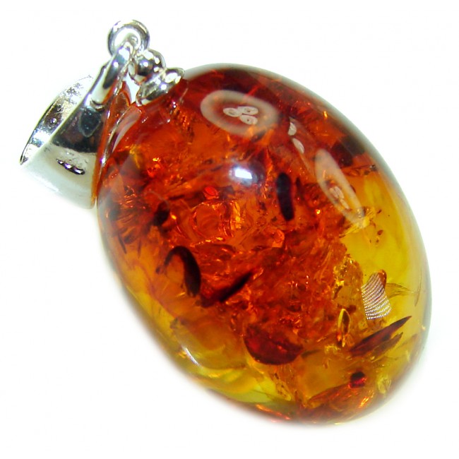 Real Beauty authentic Baltic Amber 925 Sterling Silver handcrafted pendant