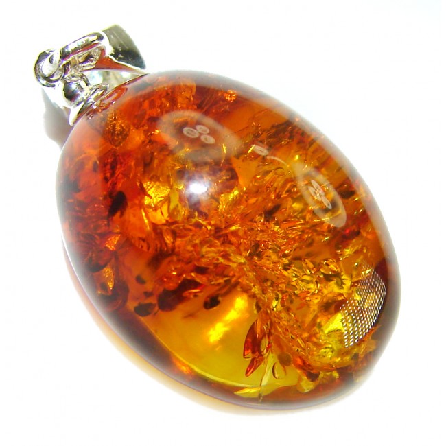 Real Beauty authentic Baltic Amber 925 Sterling Silver handcrafted pendant