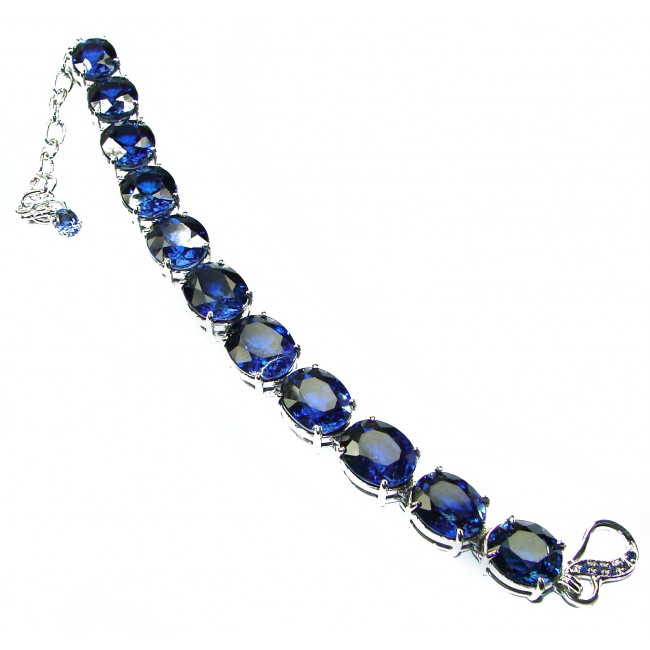 105.5 carat London Blue Topaz .925 Sterling Silver handcrafted Bracelet