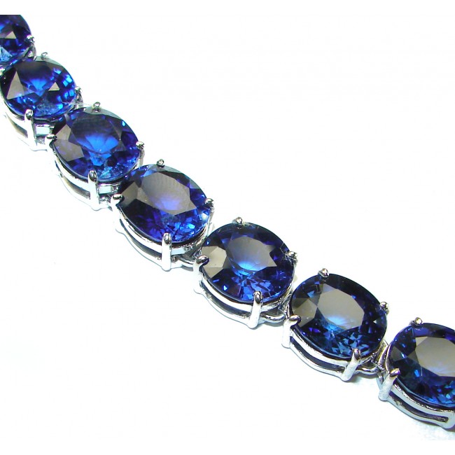 105.5 carat London Blue Topaz .925 Sterling Silver handcrafted Bracelet