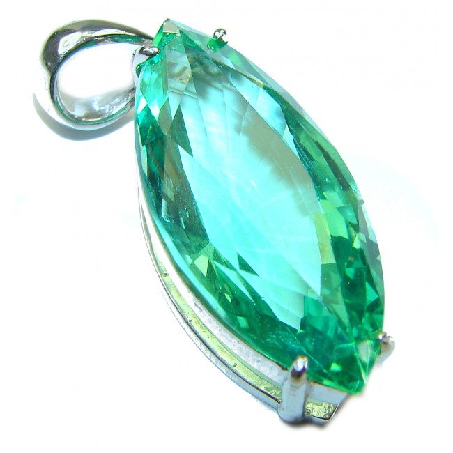 Luxurious 20.6 carat Marquise cut Apatite .925 Sterling Silver handmade Pendant