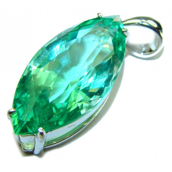 Luxurious 20.6 carat Marquise cut Apatite .925 Sterling Silver handmade Pendant