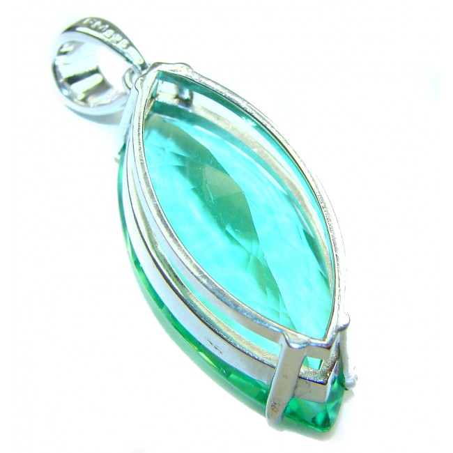 Luxurious 20.6 carat Marquise cut Apatite .925 Sterling Silver handmade Pendant