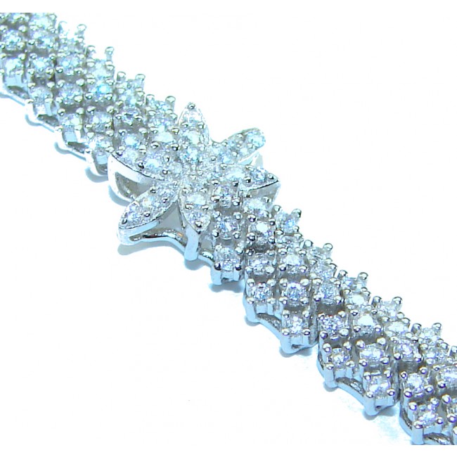 Luxurious Genuine White Topaz .925 Sterling Silver Bracelet