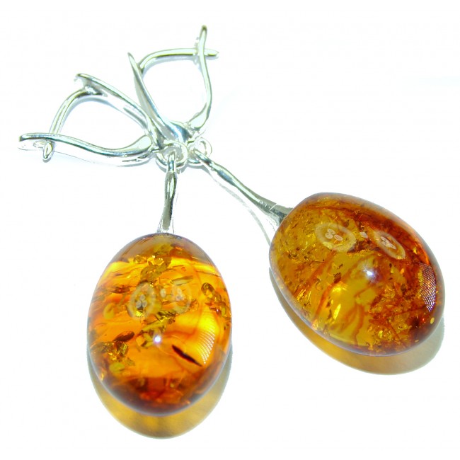 Authentic Baltic Polish Amber .925 Sterling Silver earrings