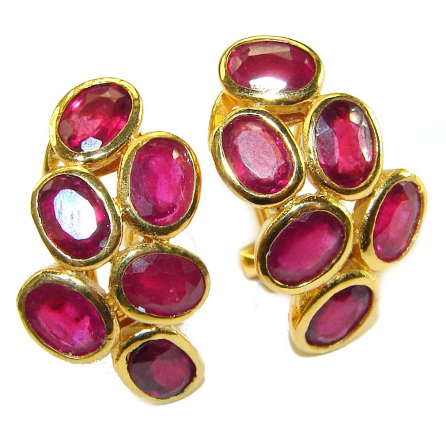 Born to Glam authentic Ruby 18K Gold over .925 Sterling Silver handcrafted earrings