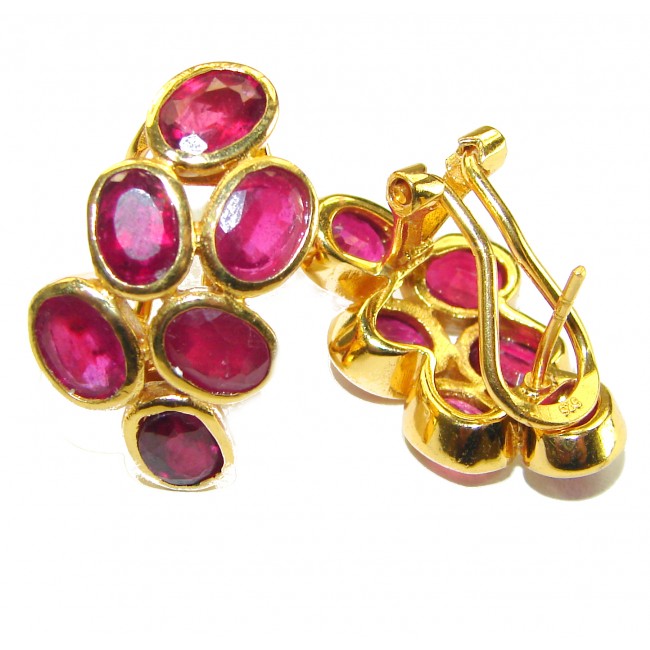 Born to Glam authentic Ruby 18K Gold over .925 Sterling Silver handcrafted earrings