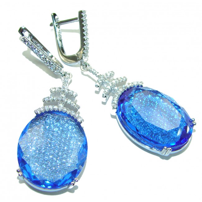 Endless Ocean natural Blue Topaz .925 Sterling Silver handcrafted earrings