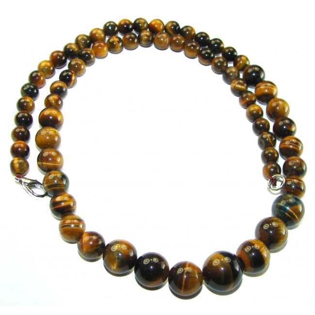 44.2 grams Rare Unusual Natural Red Tigers Eye Beads NECKLACE