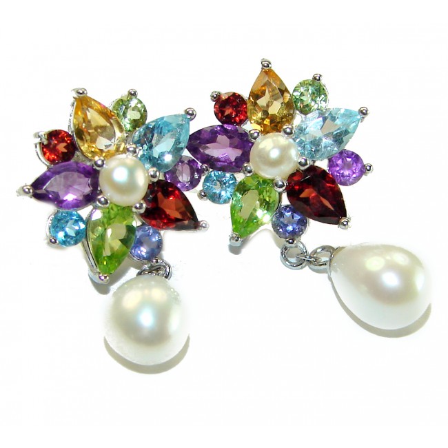 Precious genuine Pearl .925 Sterling Silver earrings