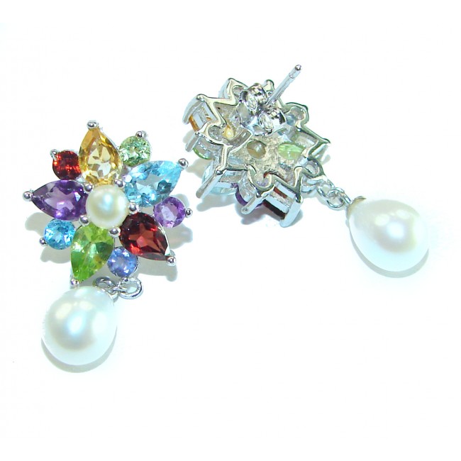 Precious genuine Pearl .925 Sterling Silver earrings