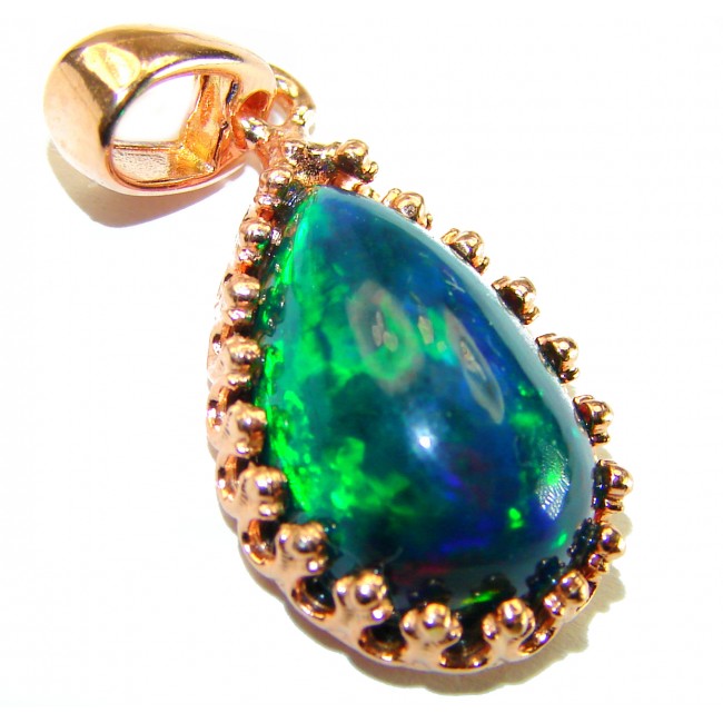 Milky Way 15.6CTW Authentic Black Opal 18K Gold over .925 Sterling Silver handmade Pendant