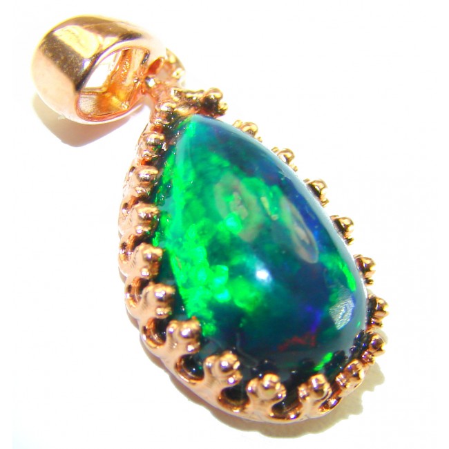 Milky Way 15.6CTW Authentic Black Opal 18K Gold over .925 Sterling Silver handmade Pendant