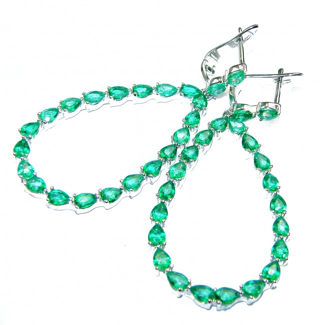 Very Unique Chrome Diopside .925 Sterling Silver handcrafted earrings