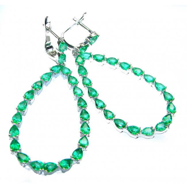 Very Unique Chrome Diopside .925 Sterling Silver handcrafted earrings