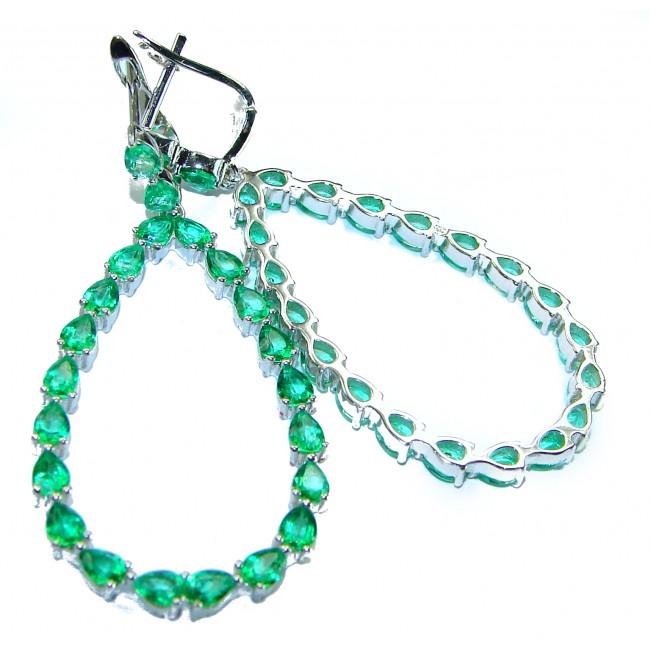 Very Unique Chrome Diopside .925 Sterling Silver handcrafted earrings