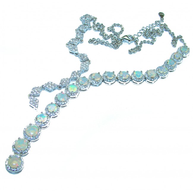 Real Masterpiece Natural Ethiopian Opal .925 Sterling Silver handcrafted Necklace