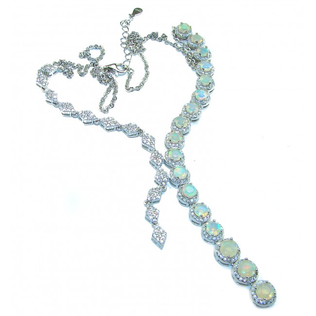 Real Masterpiece Natural Ethiopian Opal .925 Sterling Silver handcrafted Necklace