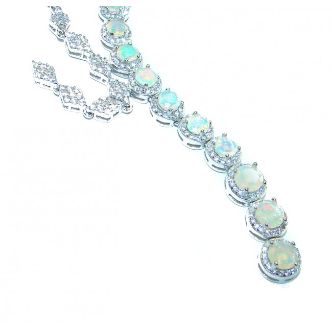 Real Masterpiece Natural Ethiopian Opal .925 Sterling Silver handcrafted Necklace